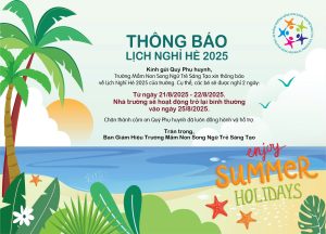 THÔNG BÁO - LỊCH NGHỈ HÈ 2025 26