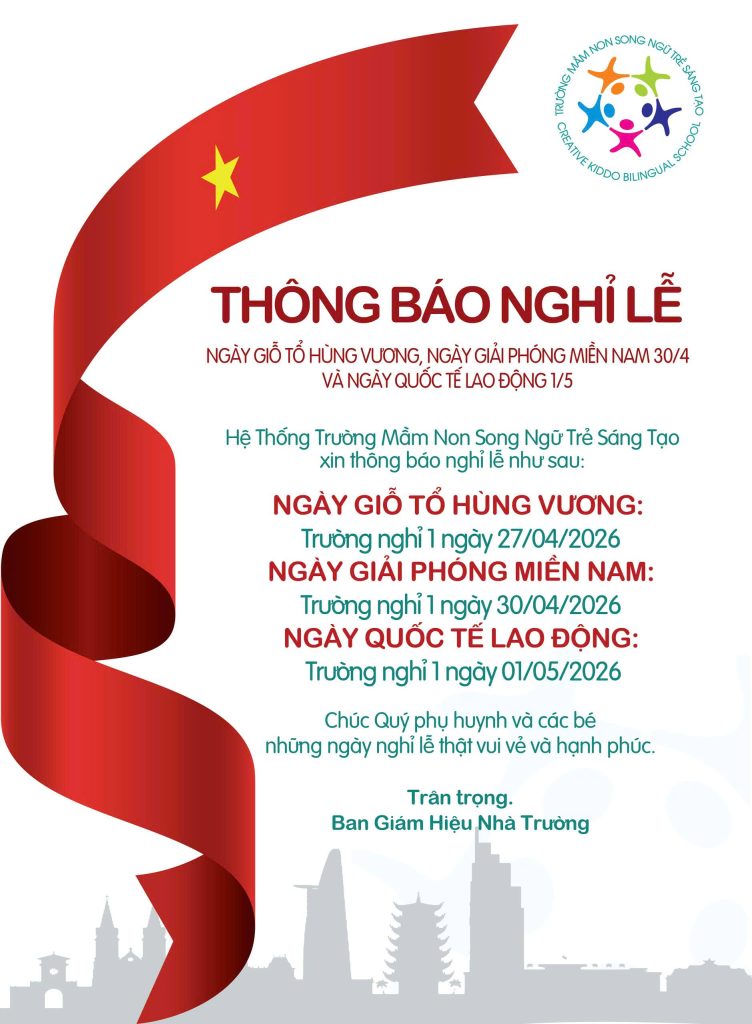 THÔNG BÁO NGHỈ LỄ NGÀY GIỖ TỔ HÙNG VƯƠNG, NGÀY GIẢI PHÓNG MIỀN NAM 30/4 VÀ NGÀY QUỐC TẾ LAO ĐỘNG 01/05 1